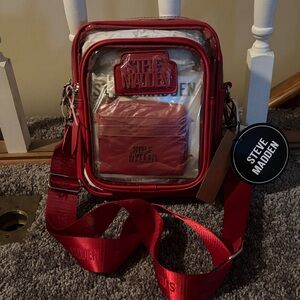 Steve Madden Red Crossbody Bag with wallet NWT